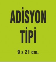 ADİSYON TİPİ UZUN 9x20 CM